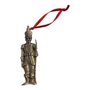 VTG Pewter Toy Soldier Christmas Ornament by Woodbury Pewter 2.5" Collectible